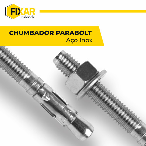 Chumbador Parabolt (PB) Aço Inoxidável 304 C/ Porca e Arruela